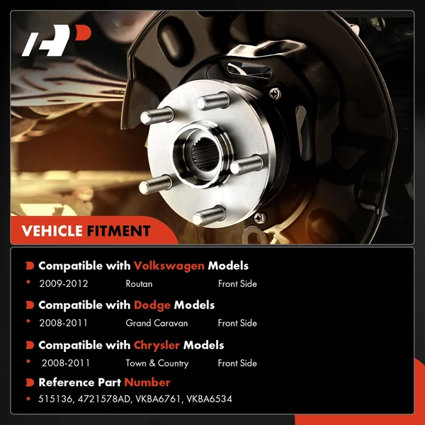 Front Wheel Bearing & Hub Assembly with ABS for Chrysler Town & Country