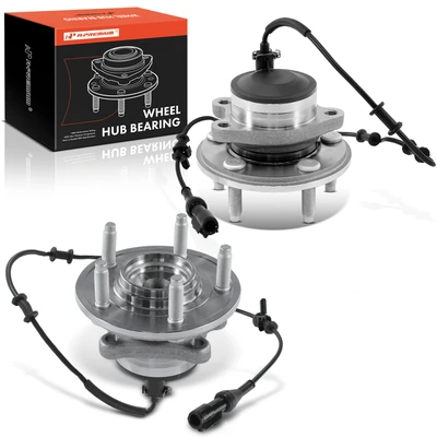 2 Pcs Front Wheel Bearing & Hub Assembly with ABS Sensor