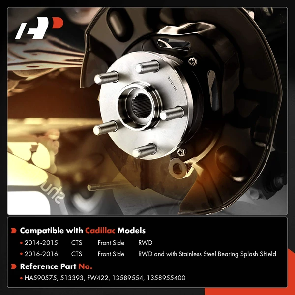 2 Pcs Front Wheel Bearing Hub Assembly for Cadillac CTS 2014-2016