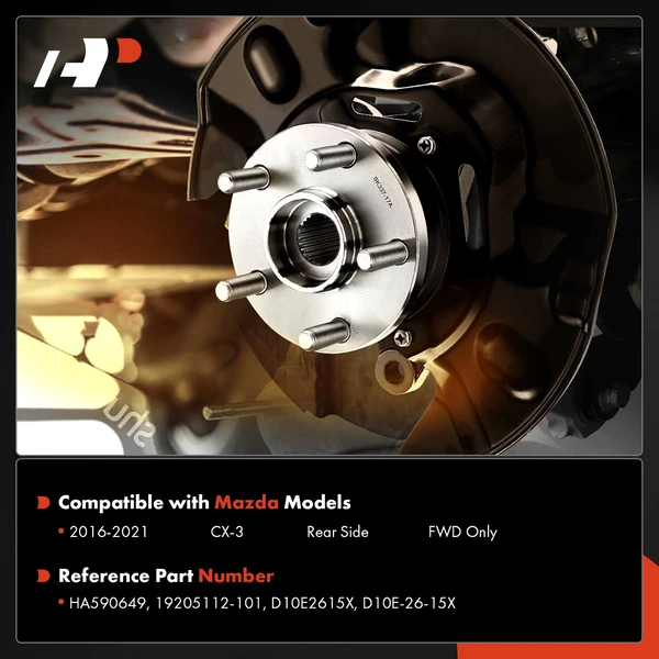 Rear Driver or Passenger Wheel Hub Bearing Assembly for Mazda CX-3 CX3 2016-2021