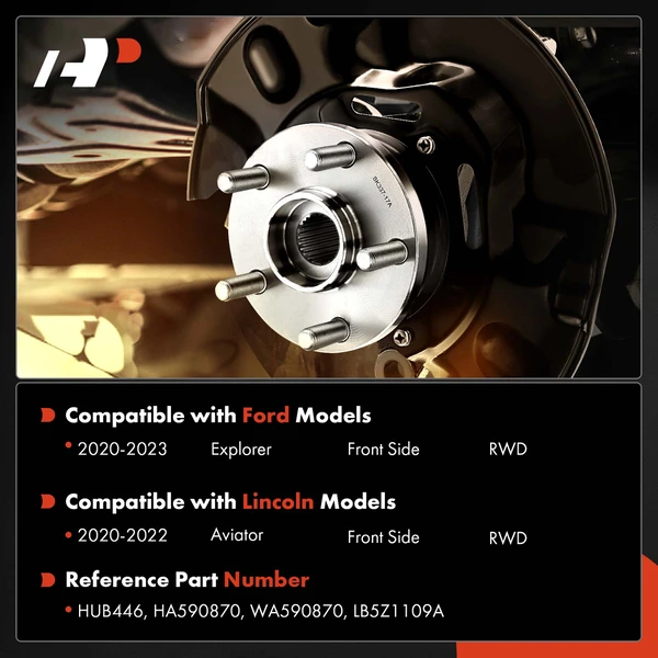 Front Driver or Passenger Wheel Hub Bearing Assembly for Ford Explorer Lincoln Aviator