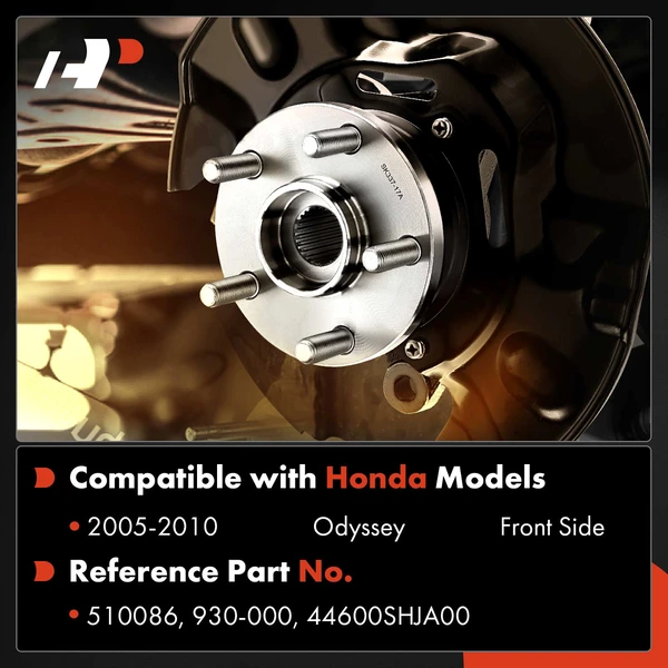 2 Pcs Front Wheel Hub Bearing Assembly for Honda Odyssey 2005-2010