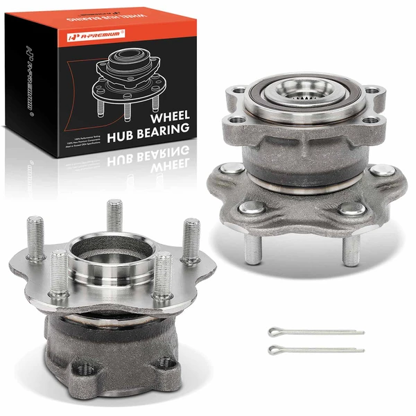 2 Pcs Rear Wheel Bearing & Hub Assembly for Nissan Murano 2003-2007 AWD