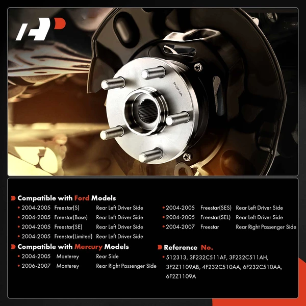 Rear Driver or Passenger Wheel Hub Bearing Assembly for Ford Freestar Mercury