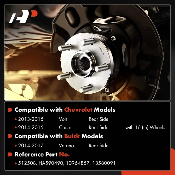 Rear Driver or Passenger Wheel Bearing Hub Assembly for Buick Verano Chevy Cruze 2014-2015