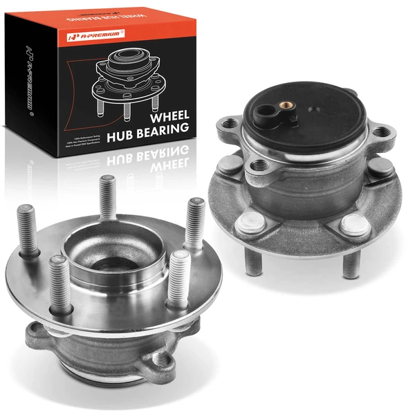 2 Pcs Rear Wheel Bearing & Hub Assembly with ABS Sensor for Mazda 3 2014-2018