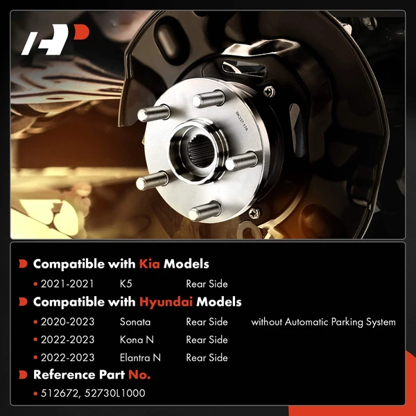 2 Pcs Rear Wheel Bearing Hub Assembly for Hyundai Sonata Elantra N Kia