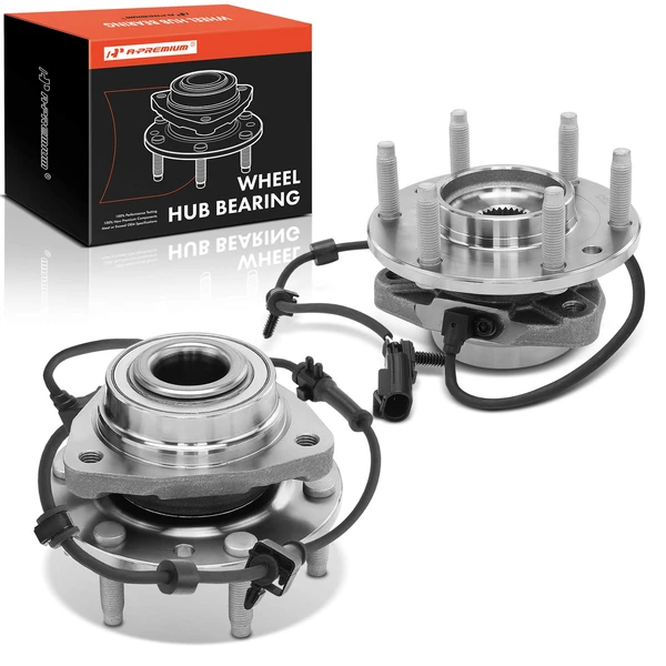 2 Pcs Front Wheel Bearing & Hub Assembly with ABS Sensor for 2002-2009 Chevrolet Trailblazer