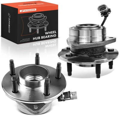 2 Pcs Front Wheel Bearing & Hub Assembly with ABS Sensor