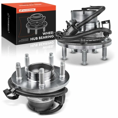 2 Pcs Front Wheel Bearing & Hub Assembly with ABS Sensor