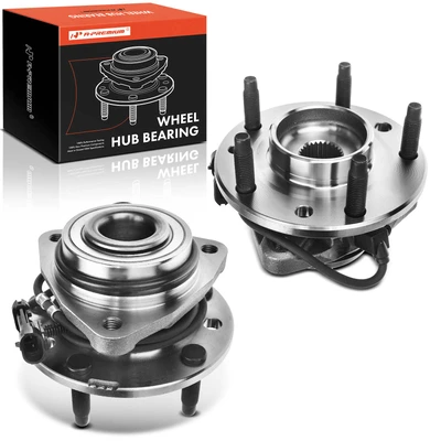 2 Pcs Front Wheel Bearing & Hub Assembly with ABS Sensor