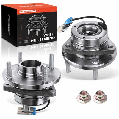 2 Pcs Front Wheel Bearing & Hub Assembly with ABS Sensor