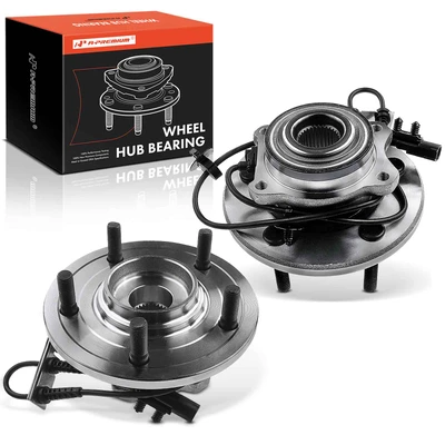 2 Pcs Front Wheel Bearing & Hub Assembly with ABS Sensor