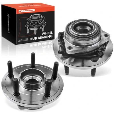 2 Pcs Front Wheel Bearing & Hub Assembly with ABS Sensor