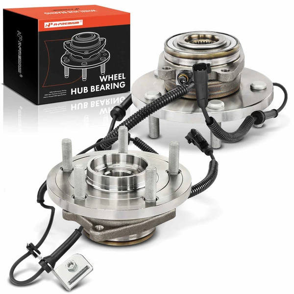 2 Pcs Front Wheel Bearing & Hub Assembly with ABS Sensor for Chrysler Town & Country