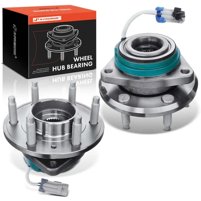 2 Pcs Front Wheel Bearing & Hub Assembly with ABS Sensor