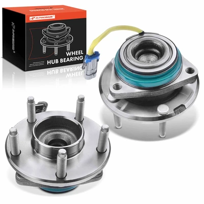 2 Pcs Front Wheel Bearing & Hub Assembly with ABS Sensor
