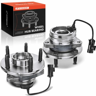 2 Pcs Front Wheel Bearing & Hub Assembly with ABS Sensor