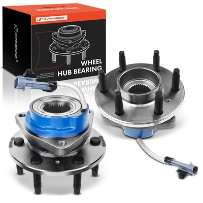 2 Pcs Wheel Bearing & Hub Assembly with ABS Sensor