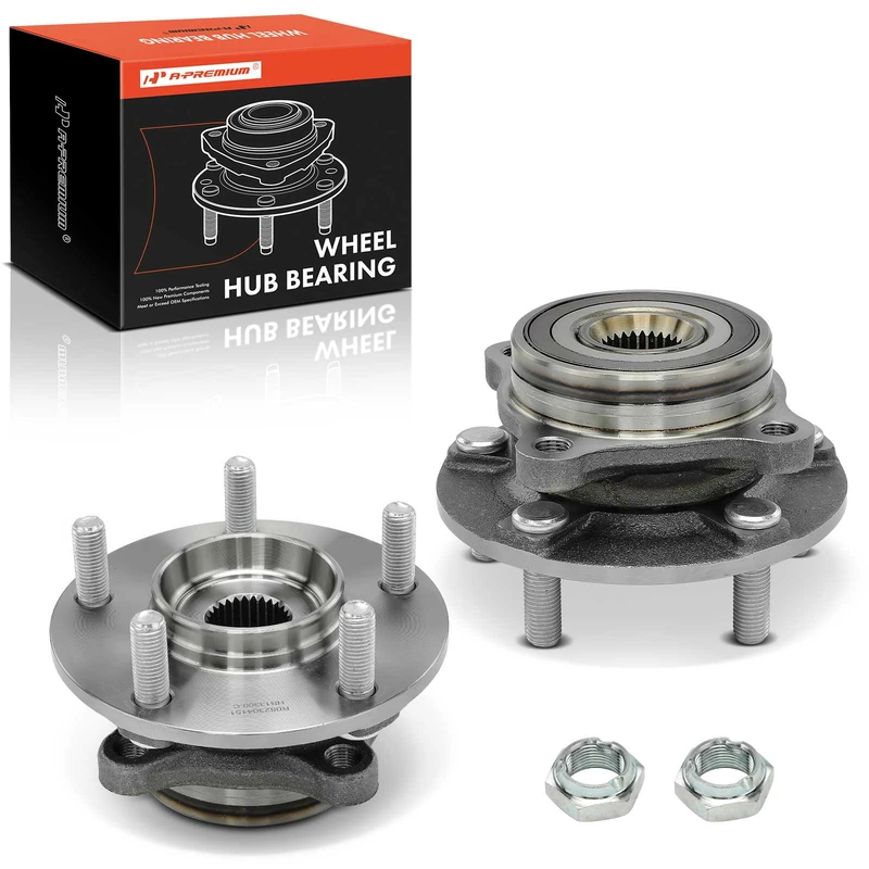 2 Pcs Front Wheel Bearing & Hub Assembly for Mitsubishi Lancer 2008-2015 AWD