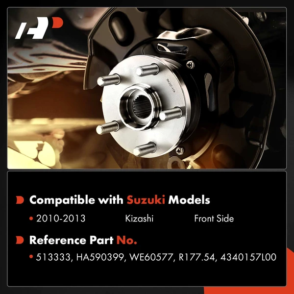 2 Pcs Front Wheel Bearing Hub Assembly for Suzuki Kizashi 2010-2013