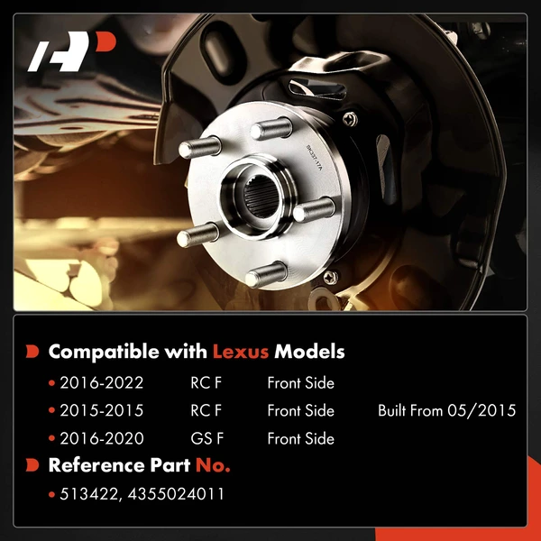 Front Driver or Passenger Wheel Hub Bearing Assembly for Lexus GS F 16-20 RC F 15-22