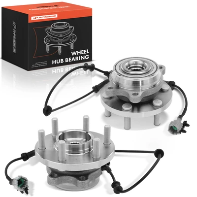 2 Pcs Front Wheel Hub & Bearing Assembly with ABS