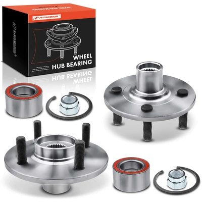 2 Pcs Front Wheel Bearing & Hub Assembly