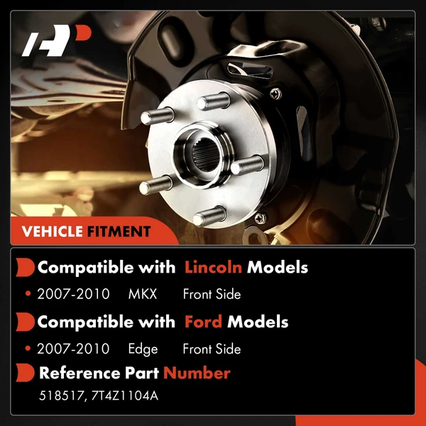 2 Pcs Front Wheel Hub Repair Kit for Ford Edge 2007-2010 Lincoln MKX 2007-2010