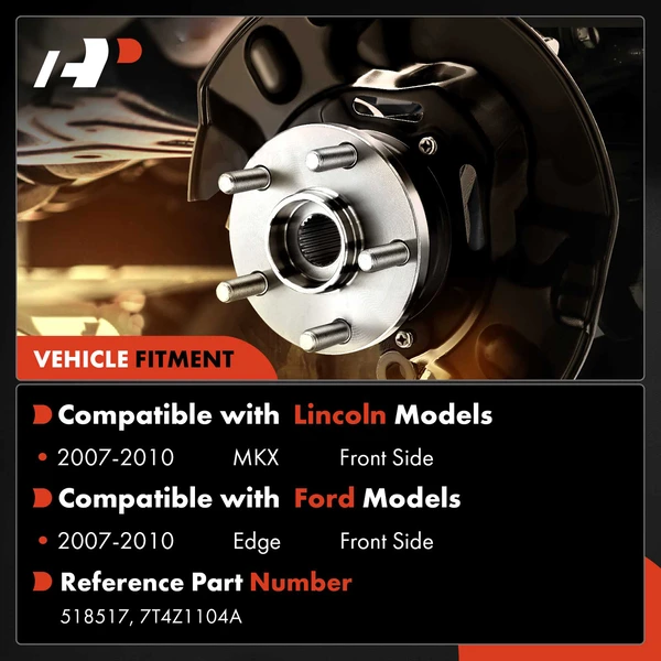 Front Driver or Passenger Wheel Hub Repair Kit for Ford Edge 07-10 Lincoln MKX 07-10