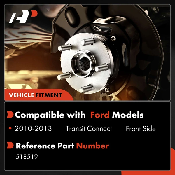 Front Driver or Passenger Wheel Bearing & Hub Assembly for 2012 Ford Transit Connect