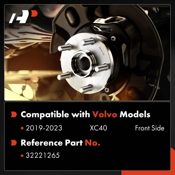 Front Driver or Passenger Wheel Hub Bearing Assembly for Volvo XC40 2019-2023