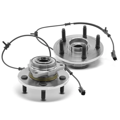 2 Pcs Front Wheel Bearing & Hub Assembly with ABS Sensor
