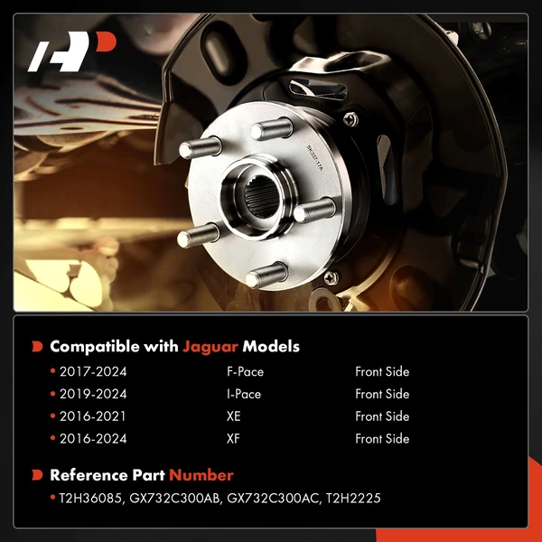 2 Pcs Front Wheel Bearing Hub Assembly for Jaguar F-Pace I-Pace XE XF 2016-2024