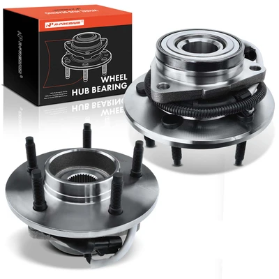 2 Pcs Front Wheel Bearing & Hub Assembly with ABS Sensor