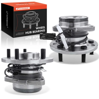 2 Pcs Front Wheel Bearing & Hub Assembly with ABS Sensor