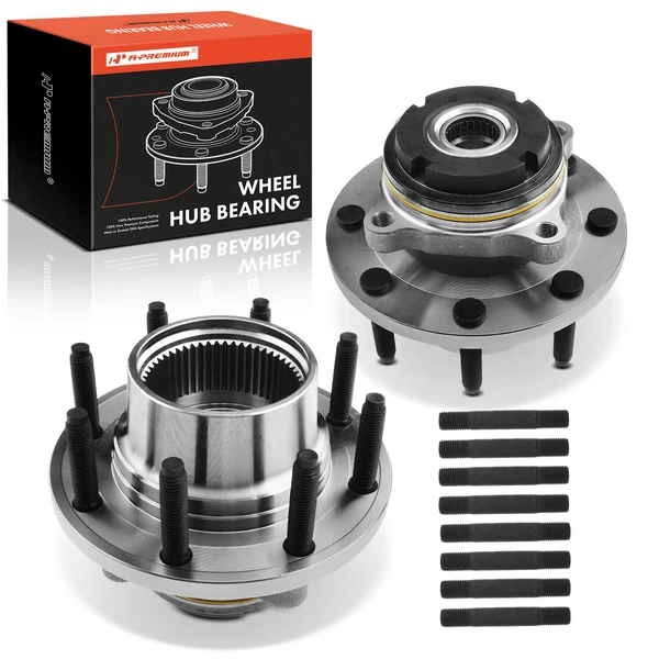 2 Pcs Front Wheel Bearing & Hub Assembly for 1999-2004 Ford F-250 Super Duty