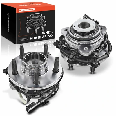 2 Pcs Front Wheel Bearing & Hub Assembly with ABS Sensor