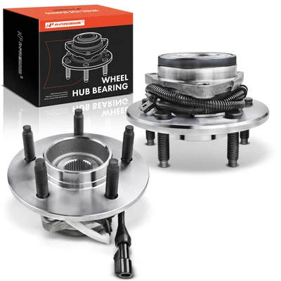2 Pcs Front Wheel Bearing & Hub Assembly with ABS Sensor