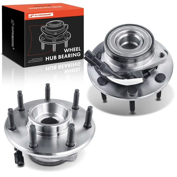 2 Pcs Front Wheel Bearing & Hub Assembly with ABS Sensor for 2004 Ford F-150 Heritage