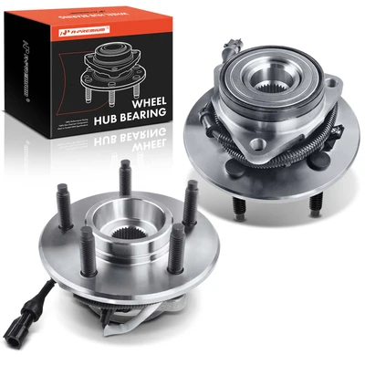 2 Pcs Front Wheel Bearing & Hub Assembly with ABS Sensor