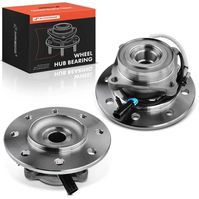 2 Pcs Front Wheel Bearing & Hub Assembly with ABS Sensor