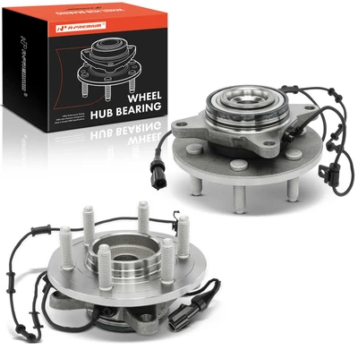 2 Pcs Front Wheel Bearing & Hub Assembly with ABS Sensor