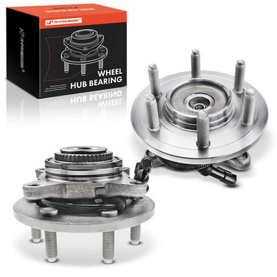 2 Pcs Front Wheel Bearing & Hub Assembly with ABS Sensor