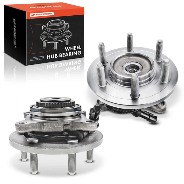 2 Pcs Front Wheel Bearing & Hub Assembly with ABS Sensor for 2004 Ford F-150 Heritage