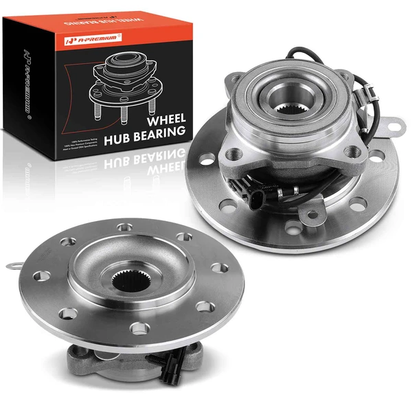 2 Pcs Front Wheel Bearing & Hub Assembly with ABS Sensor for 1996-1999 GMC K2500 Suburban