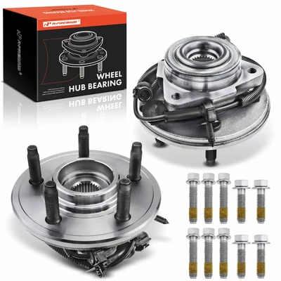 2 Pcs Front Wheel Bearing & Hub Assembly with ABS Sensor