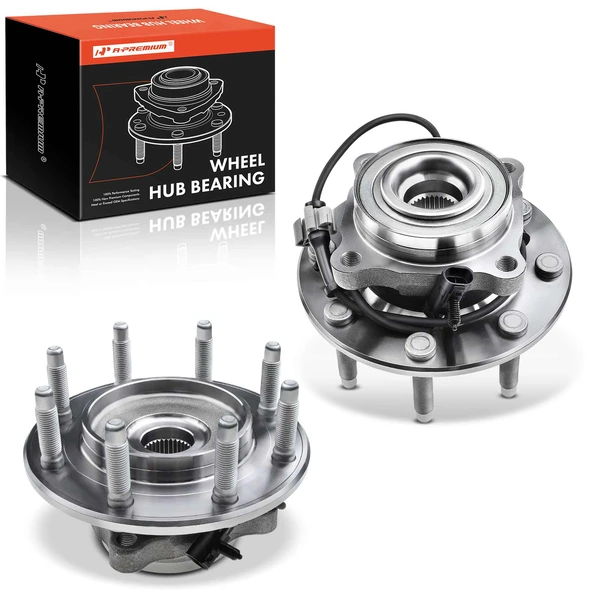 2 Pcs Front Wheel Bearing & Hub Assembly with ABS Sensor for 1999-2004 Chevrolet Silverado 2500