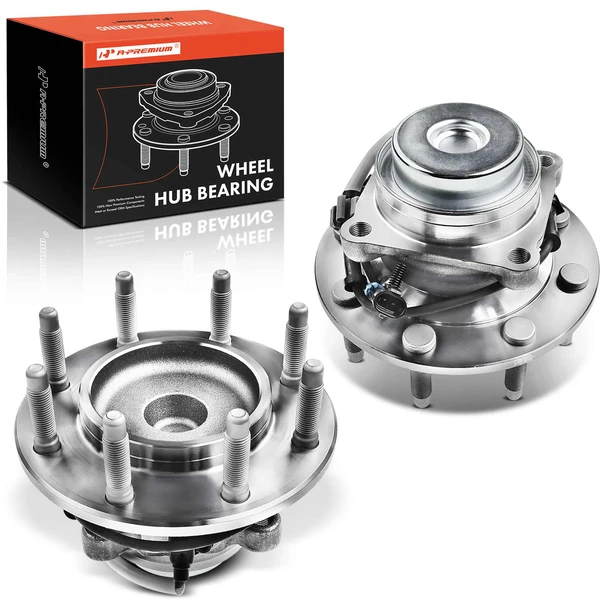 2 Pcs Front Wheel Bearing & Hub Assembly with ABS Sensor for Chevy Express 2500 GMC Savana