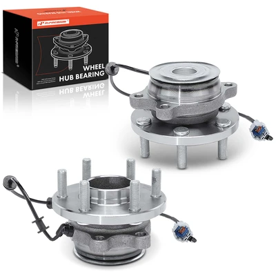 2 Pcs Front Wheel Bearing & Hub Assembly with ABS